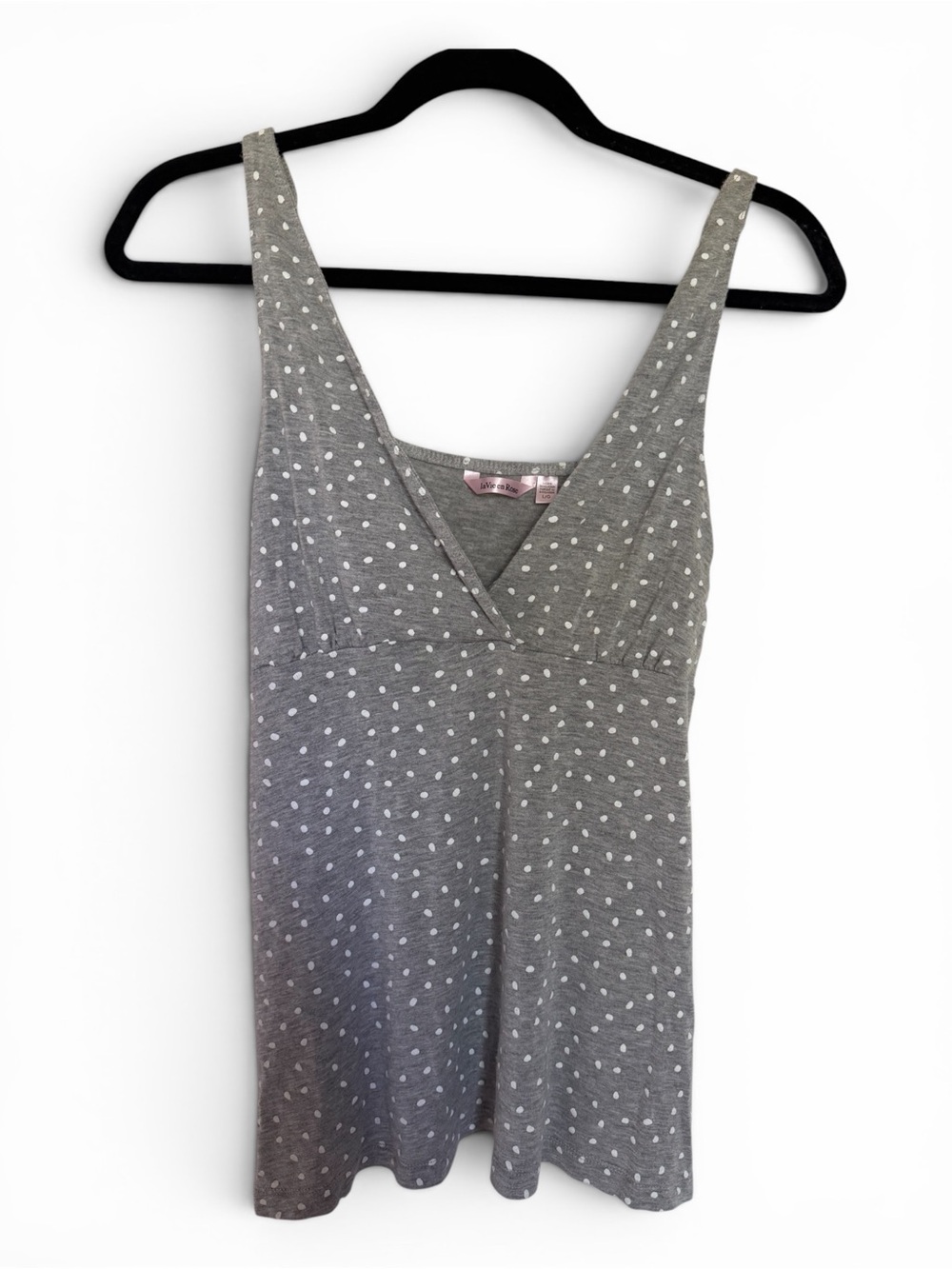 La Vie en Rose Grey Polka Dot Sleep Cami Tank Size Large